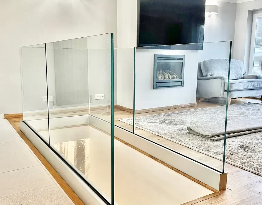 Internal Frameless Glass Balustrade Installation